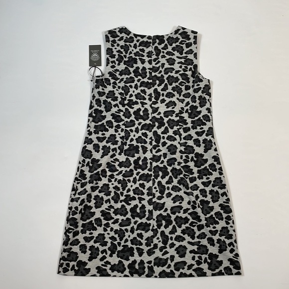 Vince Camuto Dress Leopard Print 8 NWT Gray Black Knit - Picture 9 of 10